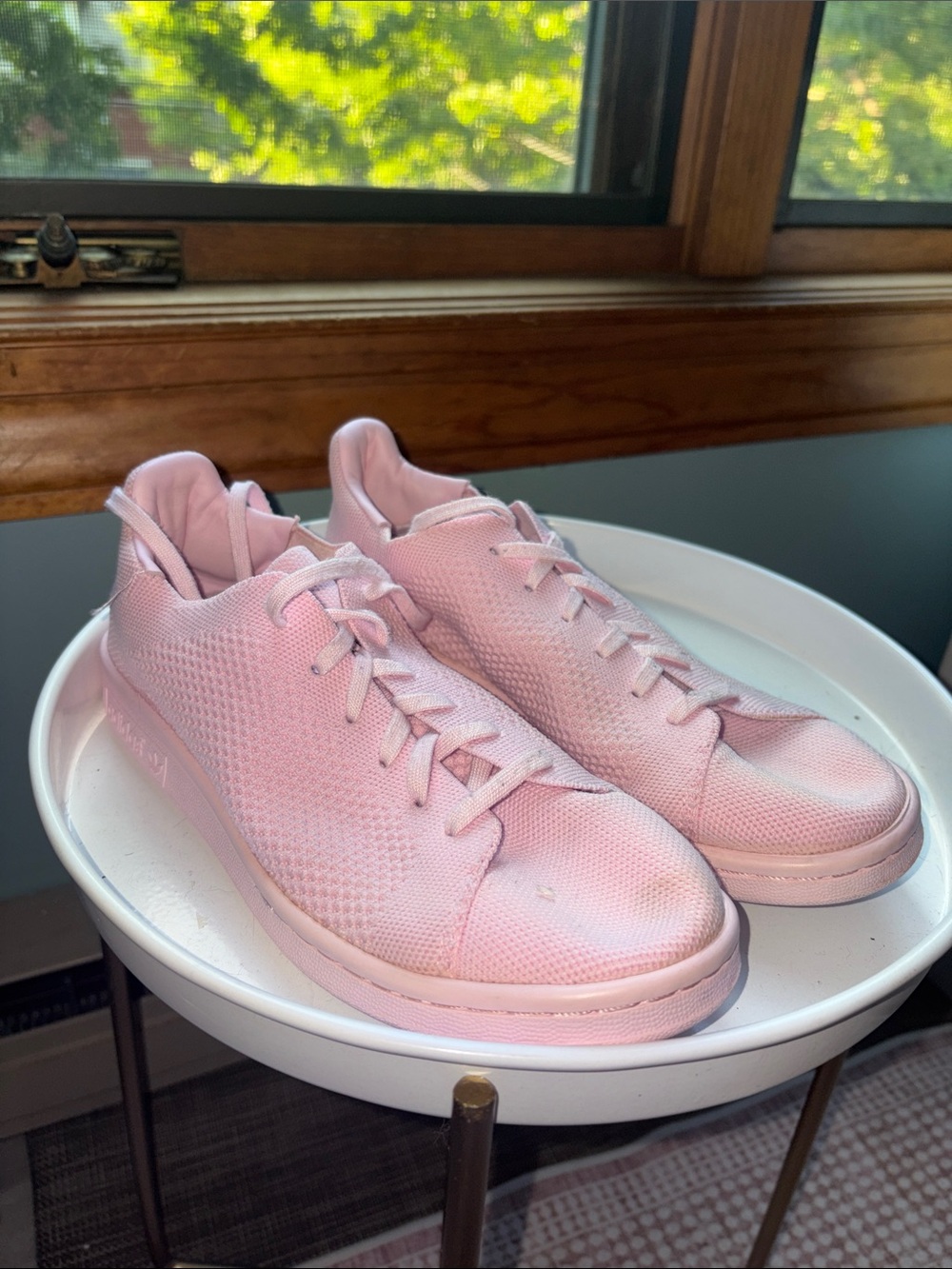Women’s Lightweight ADIDAS Stan Smith Pink Knit Sneakers - Casual Comfort
